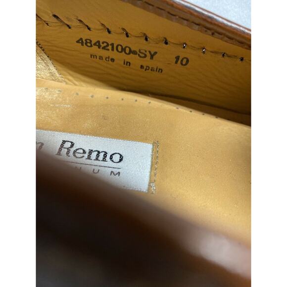 San Remo Platinum Men's Brown Leather Loafers Shoes sz 10 Made in Spain - Picture 9 of 9